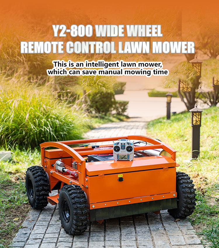 Y2-800mm Wide Wheel Flat Blade Remote Control Lawn Mower